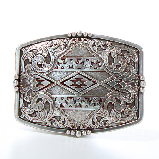 Nocona Rectangle Aztec Belt Buckle #8855