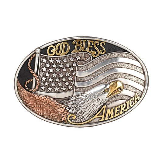 Nocona God Bless America Belt Buckle #8453