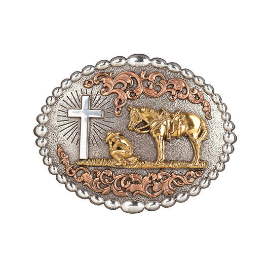 Nocona Praying Cowboy Belt Buckle #8455