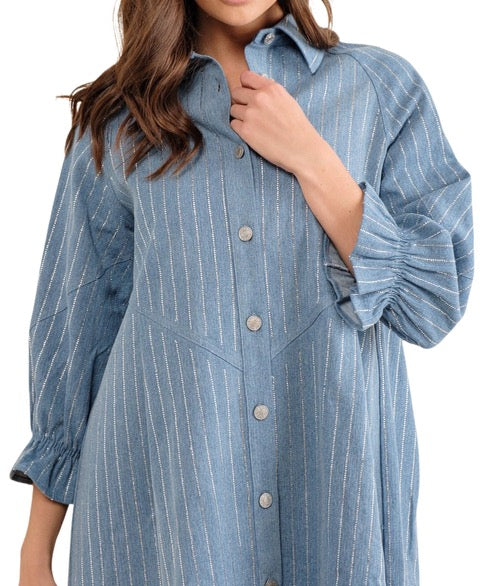 Sparkle Stripe Denim Dress