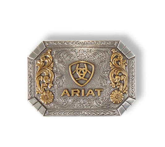 Ariat Rectangle Gold Western Belt Buckle #6400