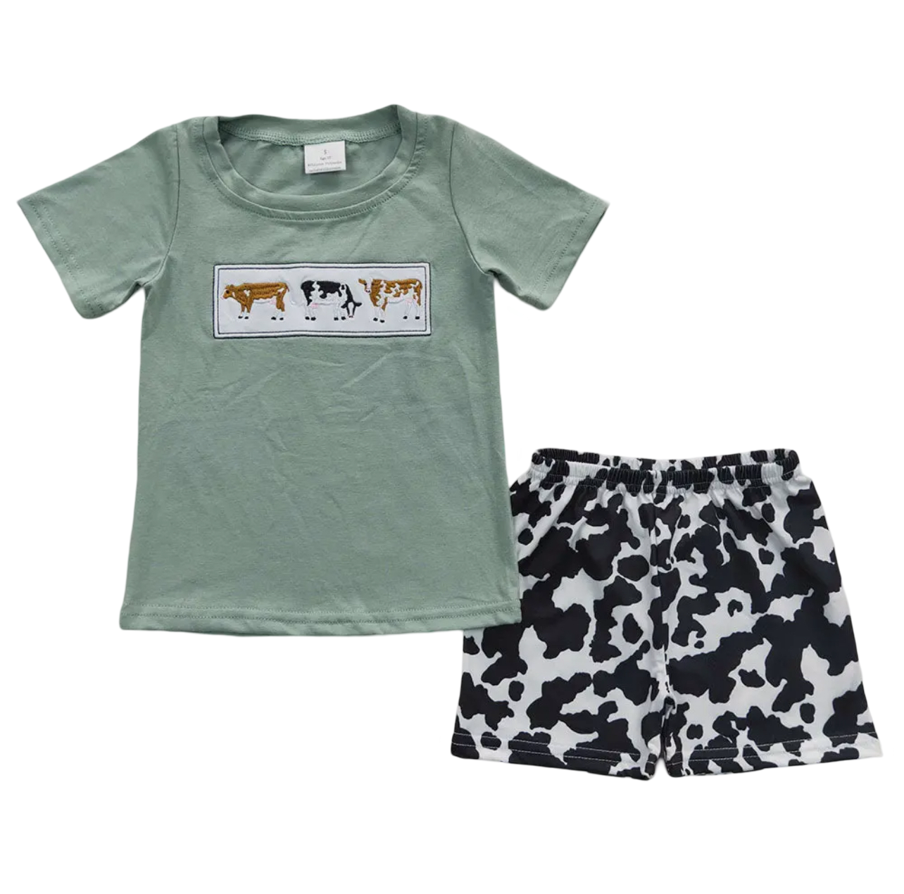 Boys Cow Shorts Outfit