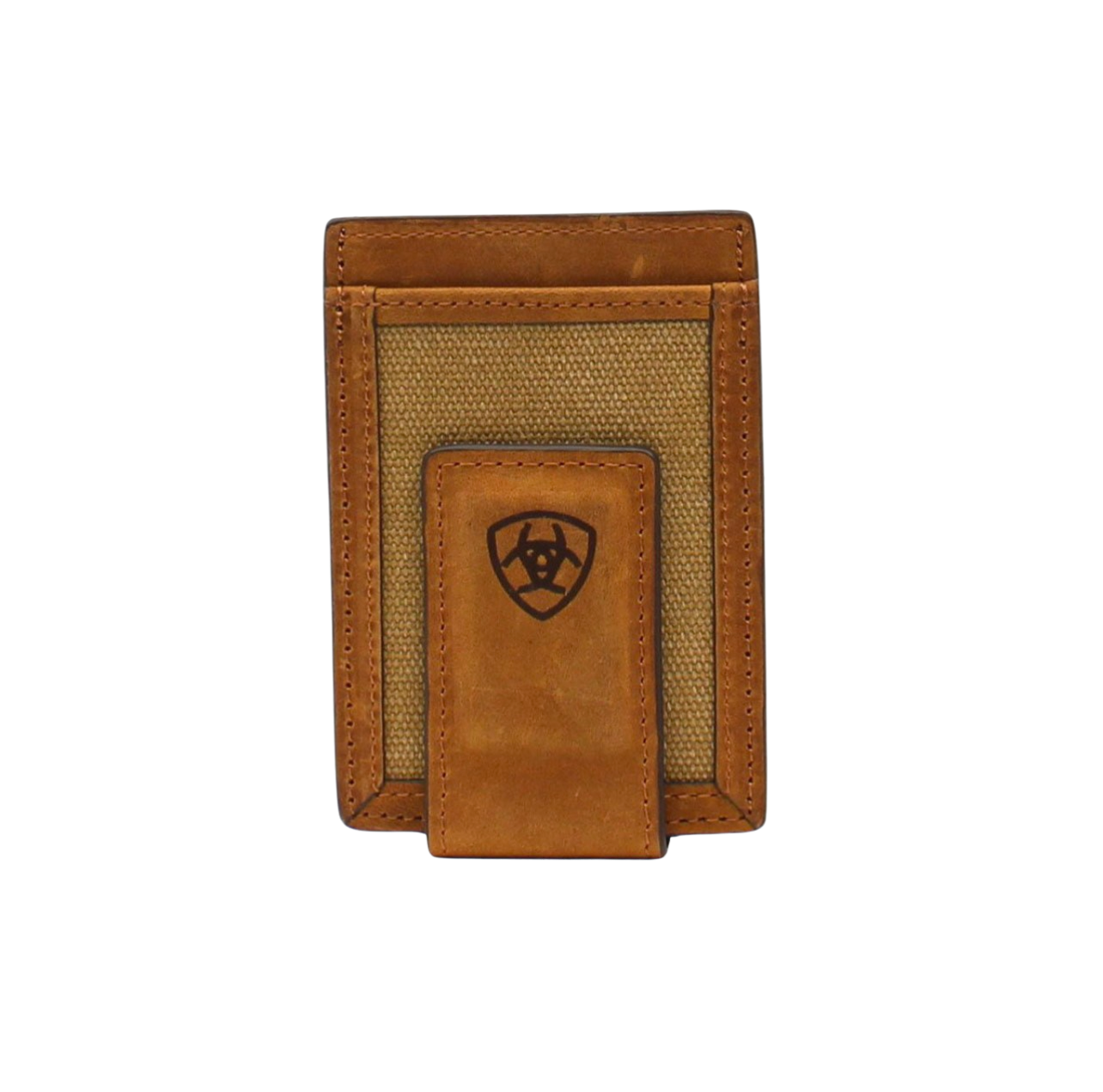 Ariat Tan Canvas Fabric Bifold Money Clip #1657